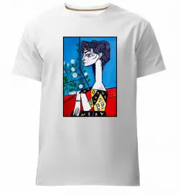 Чоловіча преміум футболка Жінка в капелюсі Білий фото