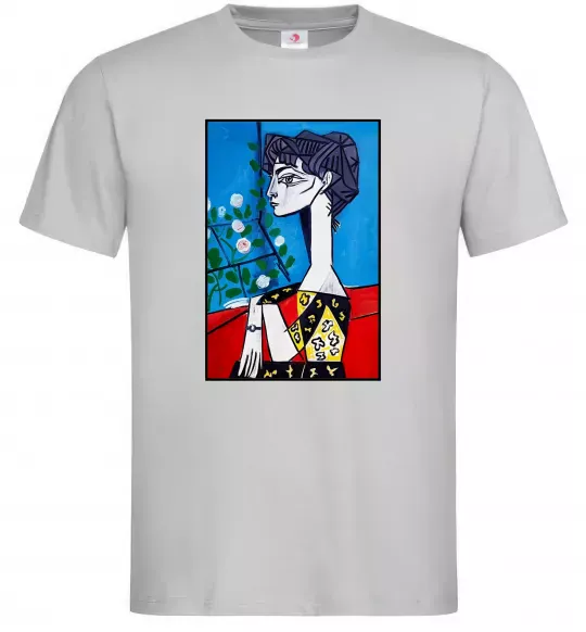 Мужская футболка Жаклін із квітами Серый фото