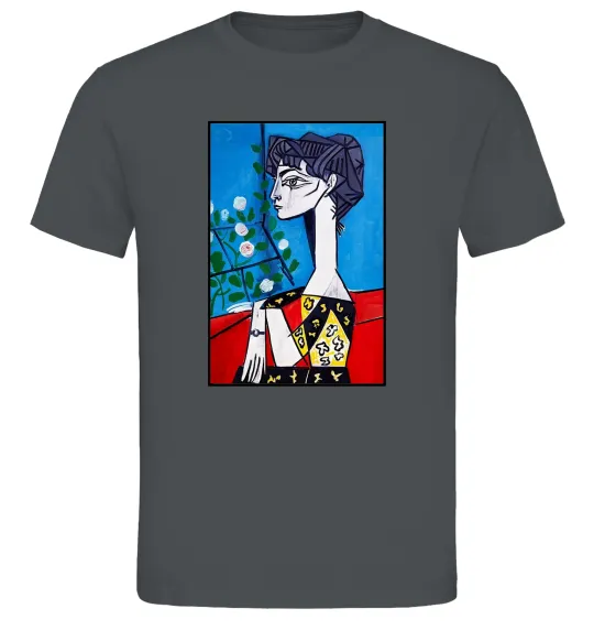 Мужская футболка Жаклін із квітами Графит фото