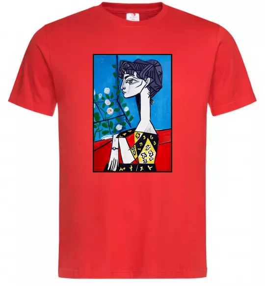 Мужская футболка Жаклін із квітами Красный фото