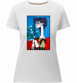 Жіноча преміум футболка Жінка в капелюсі Білий фото