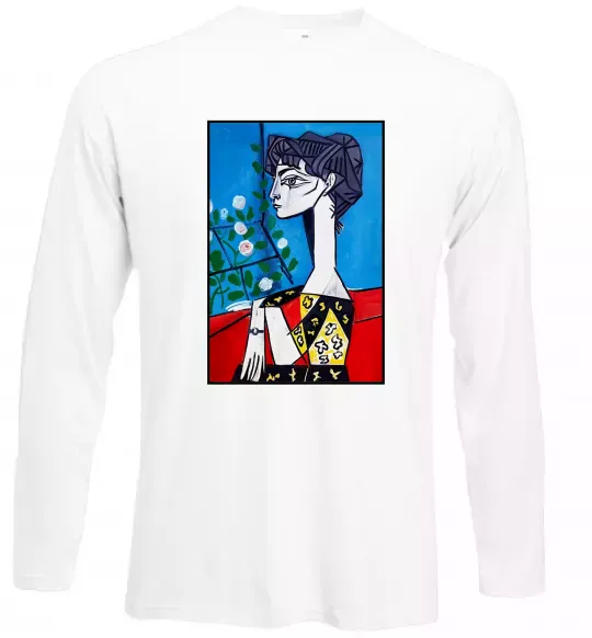 Лонгслив Жаклін із квітами Белый фото