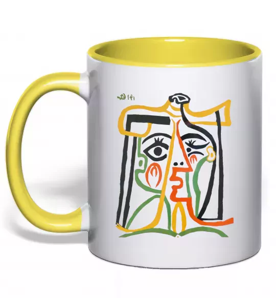 Чашка з кольоровою ручкою Head of a Woman Сонячно жовтий фото