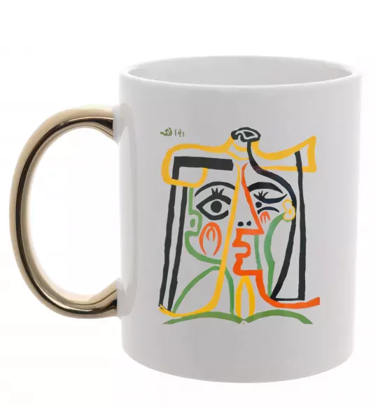 Чашка з кольоровою ручкою Head of a Woman Золото фото