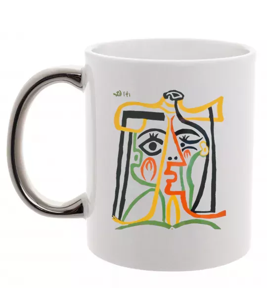 Чашка з кольоровою ручкою Head of a Woman Срібло фото