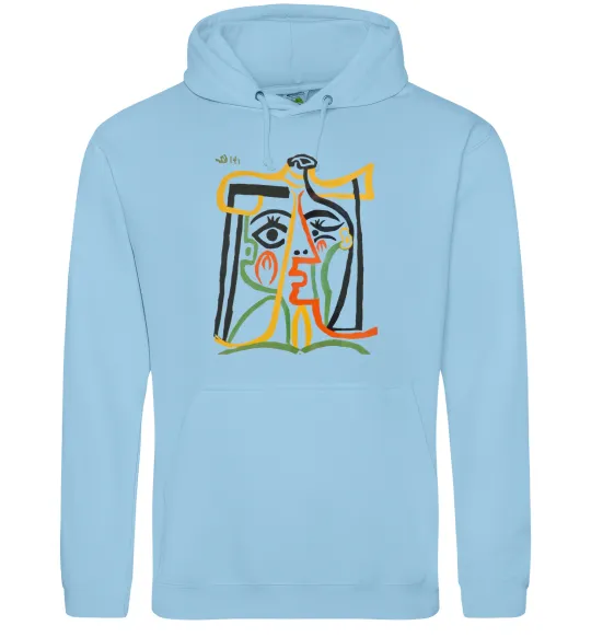 Жіноча толстовка (худі) Head of a Woman Блакитний фото