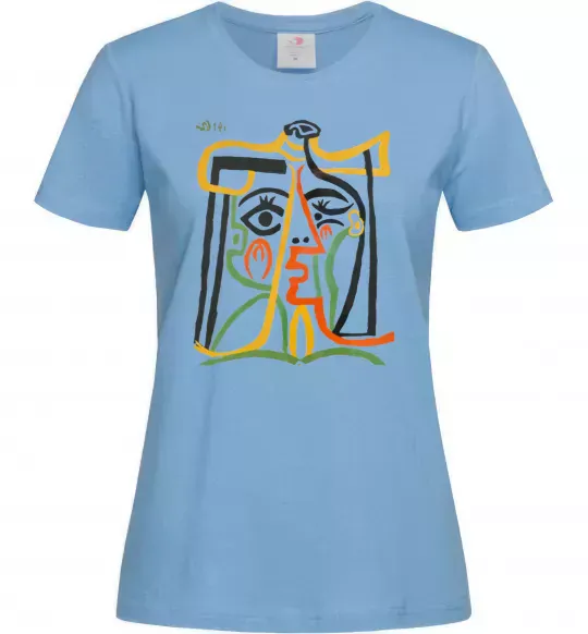 Женская футболка Head of a Woman Голубой фото