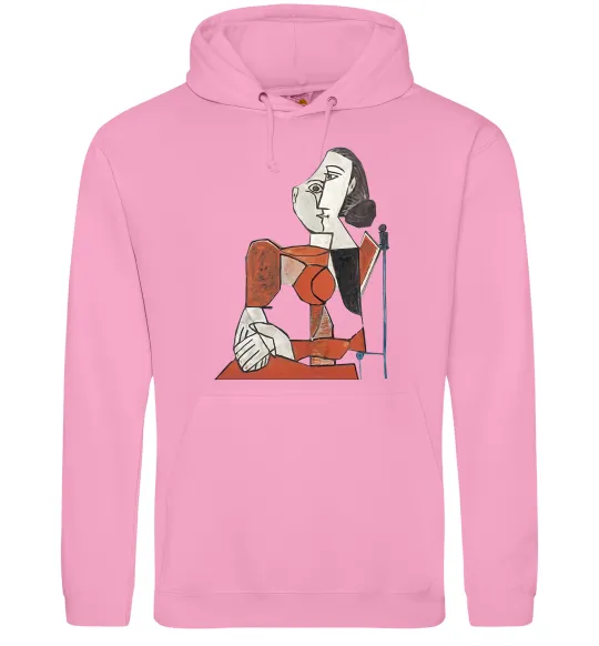 Мужская толстовка (худи) Жінка що сидить Розовый фото