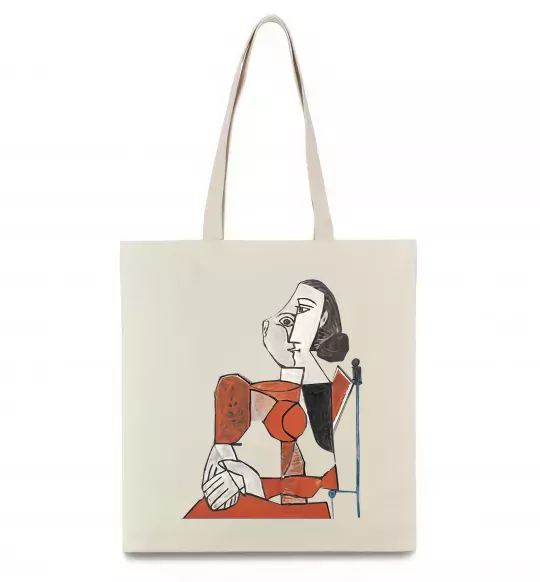 Эко-сумка Жінка що сидить Бежевый фото