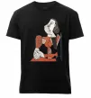 Чоловіча преміум футболка Жінка що сидить Чорний фото