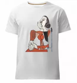 Чоловіча преміум футболка Жінка в капелюсі Білий фото