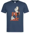 Чоловіча футболка Жінка що сидить Темно-синій Чоловіча футболка Жінка що сидить Темно-синій фото