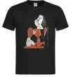 Чоловіча футболка Жінка що сидить Чорний Чоловіча футболка Жінка що сидить Чорний фото