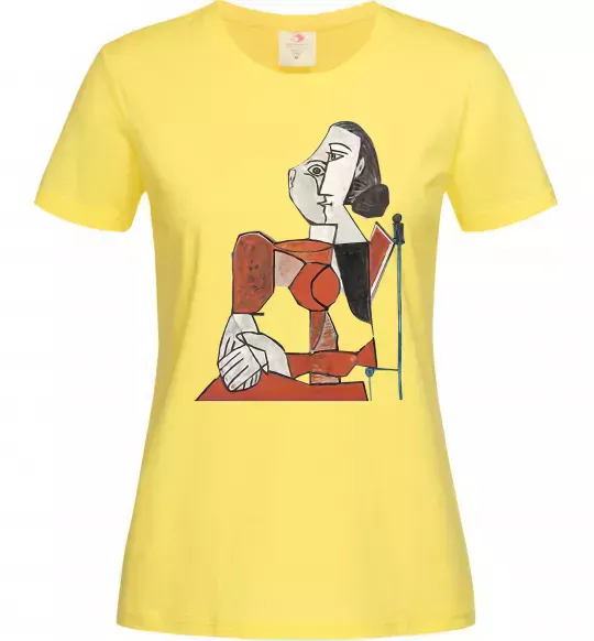 Жіноча футболка Жінка що сидить Лимонний фото