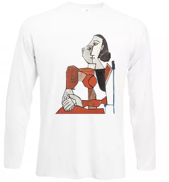 Лонгслив Жінка що сидить Белый фото