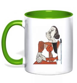 Чашка с цветной ручкой Жінка що сидить Чашка с цветной ручкой Жінка що сидить