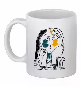 Чашка керамічна Жінка в капелюсі Білий фото