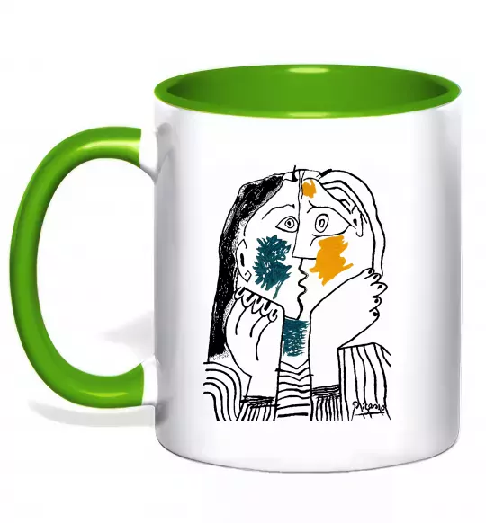 Чашка с цветной ручкой Kiss Зеленый фото