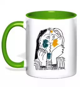 Чашка с цветной ручкой Жінка в капелюсі Красный фото