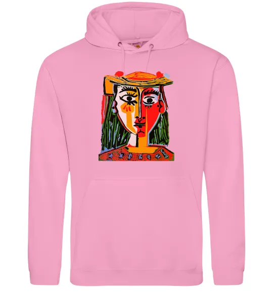 Женская толстовка (худи) Жінка в капелюсі Розовый фото