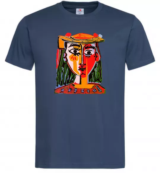 Чоловіча футболка Жінка в капелюсі Темно-синій фото