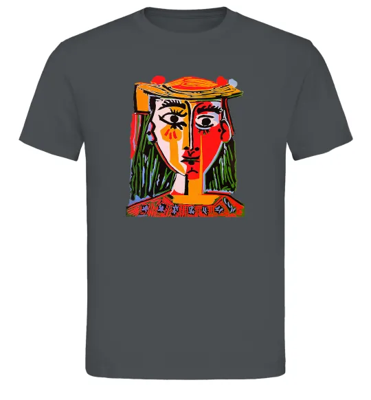 Чоловіча футболка Жінка в капелюсі Графіт фото