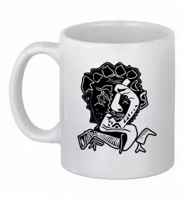 Чашка керамічна Жінка в капелюсі Білий фото