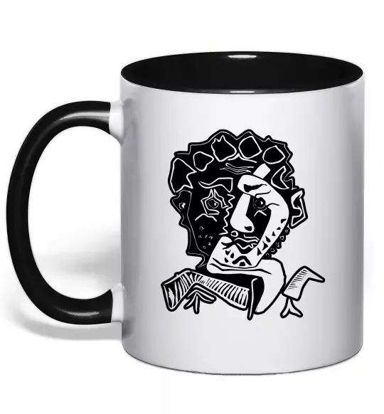 Чашка с цветной ручкой Head of an Actor Черный фото