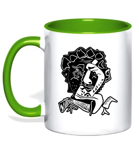 Чашка с цветной ручкой Head of an Actor Лаймовый фото