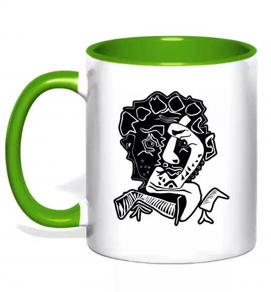 Чашка с цветной ручкой Head of an Actor Зеленый фото