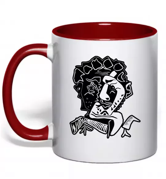 Чашка с цветной ручкой Head of an Actor Красный фото