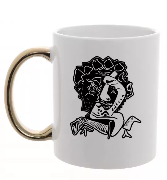 Чашка с цветной ручкой Head of an Actor Золото фото