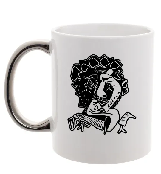 Чашка с цветной ручкой Head of an Actor Серебро фото