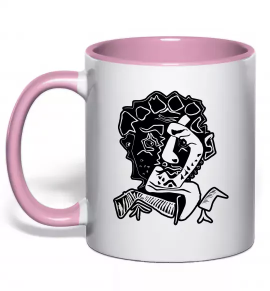 Чашка с цветной ручкой Head of an Actor Нежно розовый фото