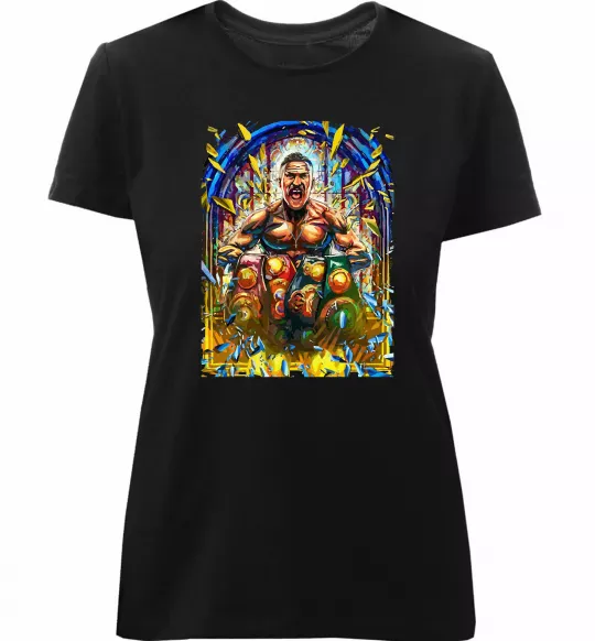 Женская премиум футболка Пояси Черный фото