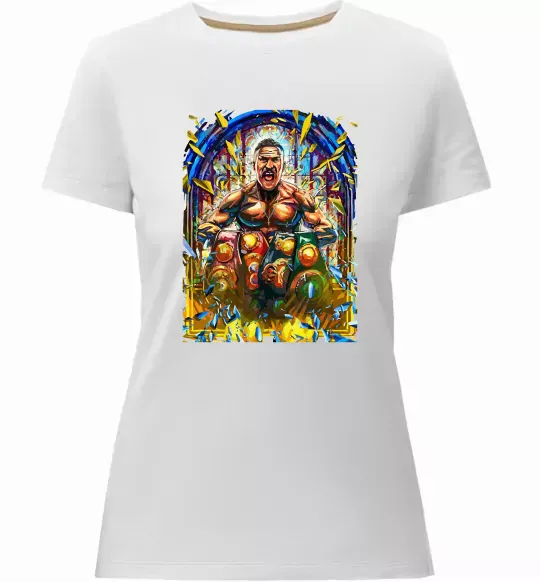 Женская премиум футболка Пояси Белый фото