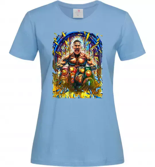 Жіноча футболка Пояси Блакитний фото