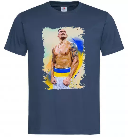 Мужская футболка Олександр Усик Темно-синий фото