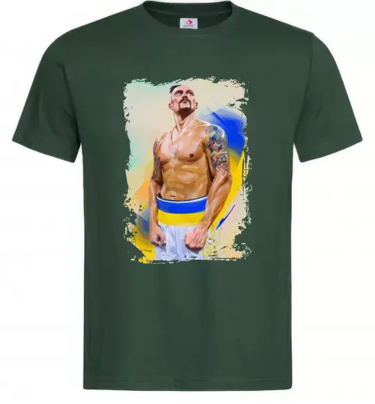 Мужская футболка Олександр Усик Темно-зеленый фото
