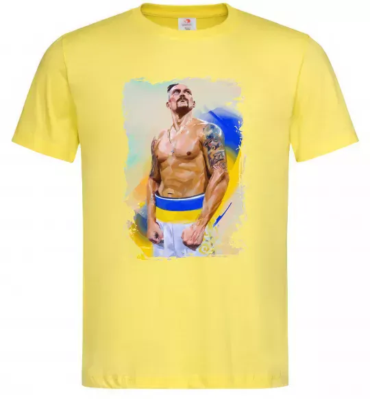 Мужская футболка Олександр Усик Лимонный фото