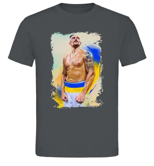 Мужская футболка Олександр Усик Графит фото