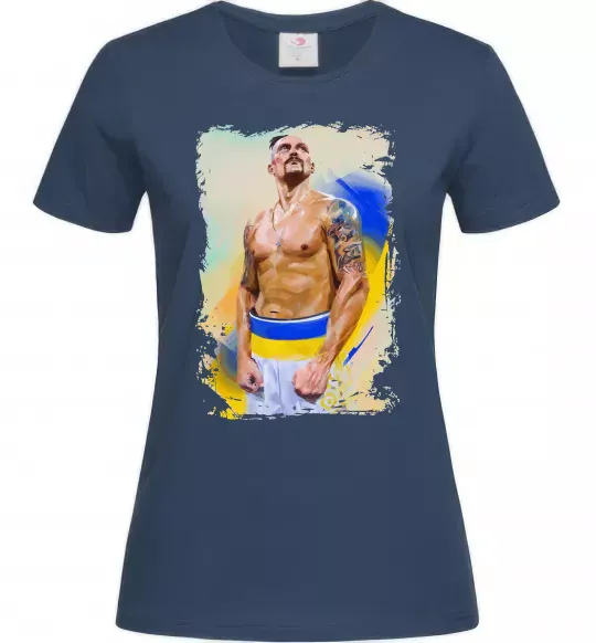 Жіноча футболка Олександр Усик Темно-синій фото