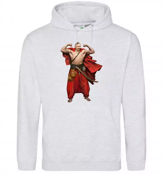 Жіноча толстовка (худі) Козак Усик Сірий меланж фото