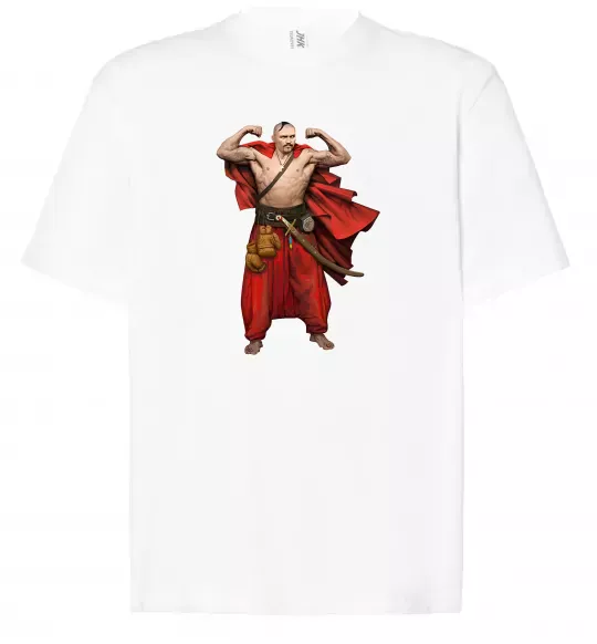 Футболка Оверсайз Козак Усик Білий фото