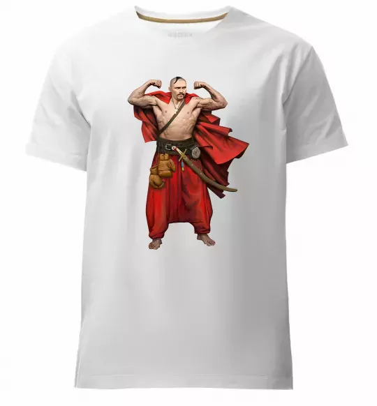 Мужская премиум футболка Козак Усик Белый фото