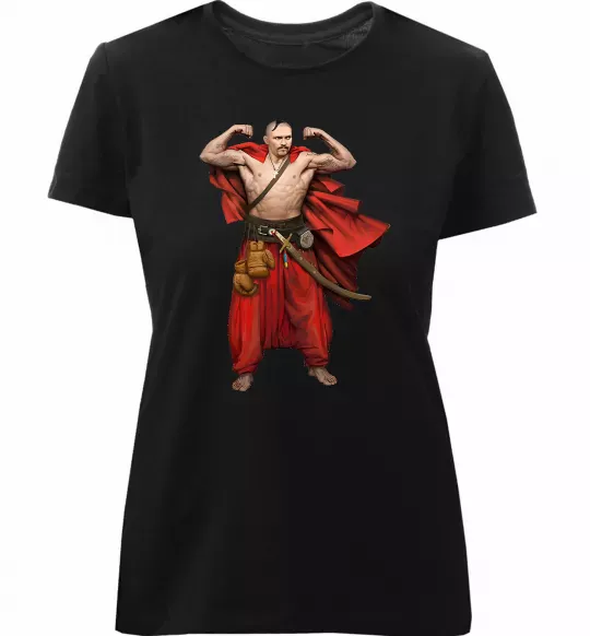 Женская премиум футболка Козак Усик Черный фото