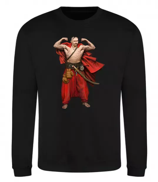 Світшот Козак Усик Чорний фото