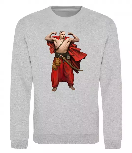 Світшот Козак Усик Сірий меланж фото