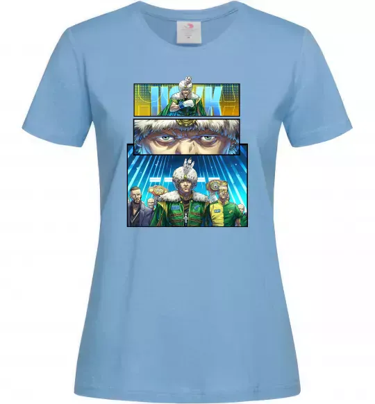 Жіноча футболка Усик комікс Блакитний фото