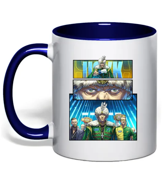 Чашка с цветной ручкой Усик комікс Глубокий темно-синий фото